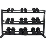 3 Tier Hex Dumbbell Storage Rack - 10 Pairs