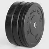 Hit Fitness 100kg Commercial Black Rubber Bumper Plate Set