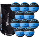 Hit Sport Dribble Basketball (10 Pack with Carry Bag) | Size 5 (Blue)