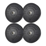 Hit Fitness 25kg Black Bumper Plates | Pack of 4