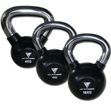 Hit Fitness Chrome Handle Kettlebell Set | 4kg, 10kg and 16kg