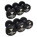 Hit Fitness Round Rubber Dumbbells Set - 7.5kg to 20kg