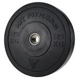 Hit Fitness 25kg Commercial Black Rubber Bumper Plate