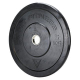 Hit Fitness 5kg Commercial Black Rubber Bumper Plate