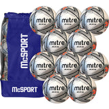 Mitre Junior Lite Match Football (290g) | 10 Pack + Bag