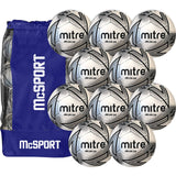 Mitre Junior Lite Match Football (370g) | 10 Pack + Bag