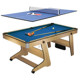 Riley 6ft Folding Pool Table with Table Tennis Top | Blue | McSport Ireland